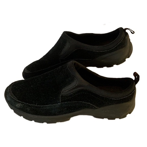 Lands End Men's All Weather Slip On Moccasin Black Suede Size 8 - Picture 2 of 5